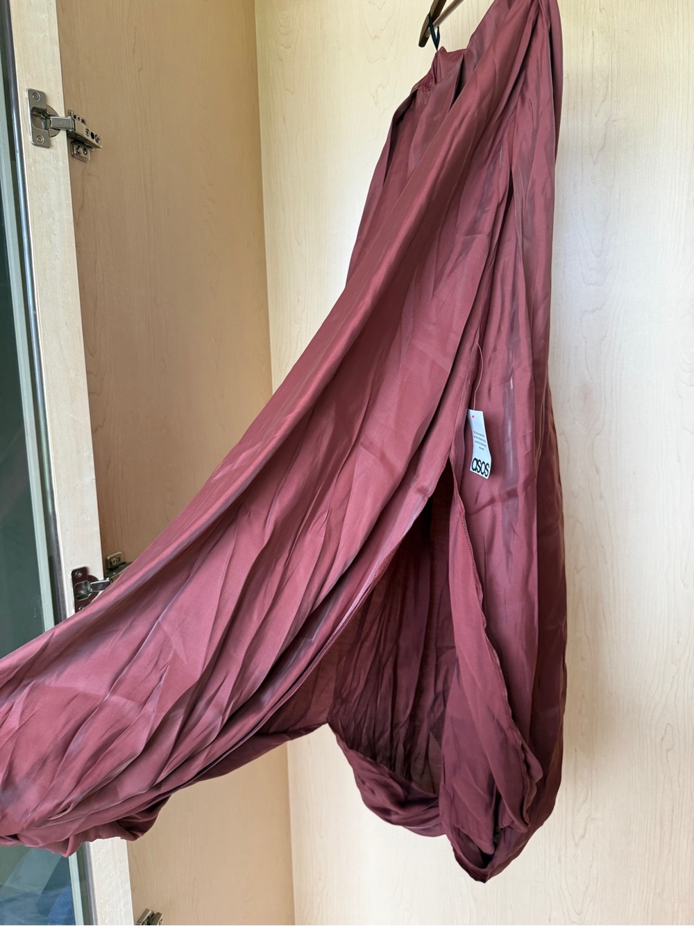ASOS Strapless Draped Maxi Dress in Rust - Picture 5 of 6